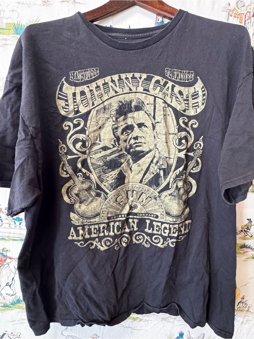 Johnny Cash Black Graphic Tee - American Legend - 2XL